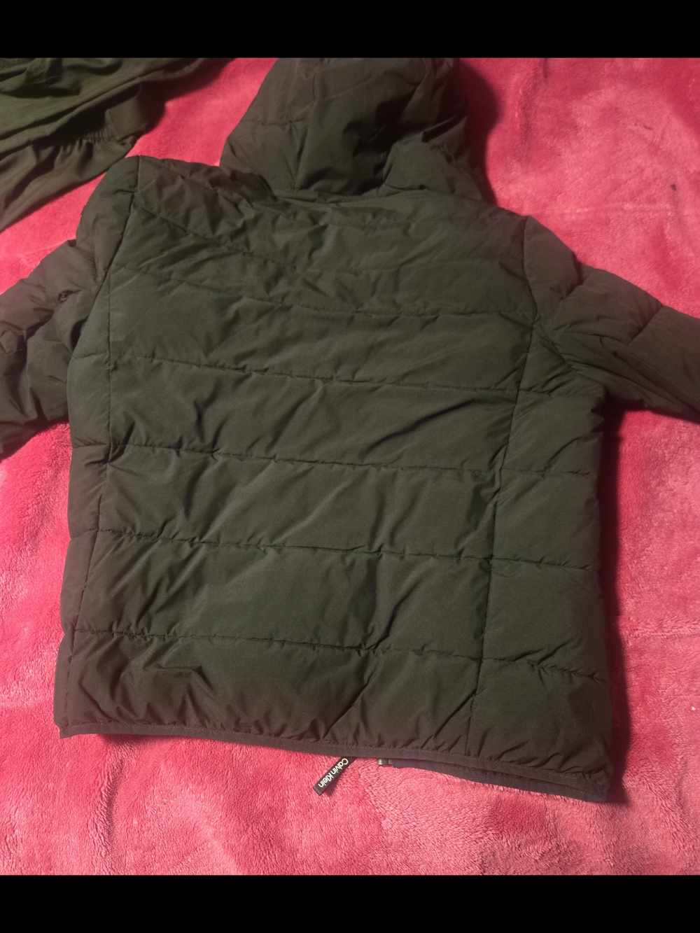 CALVIN KLEIN-Black Hooded Quilted Puffer Coat Mens - Picture 6 of 9